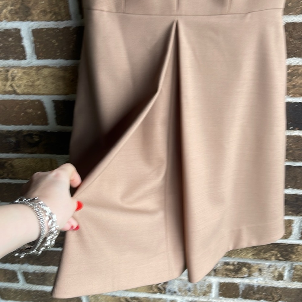 MILLY Elegant Tan Wool Sleeveless Dress - Picture 7 of 11